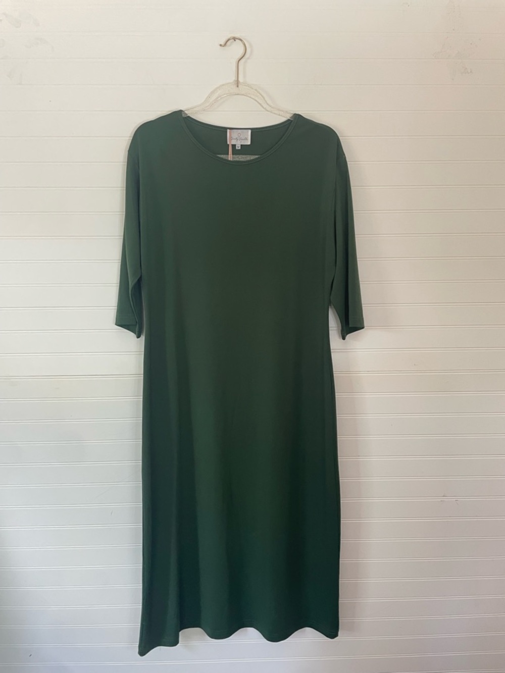 Dainty Jewells Green 3/4 Sleeve Layering Dress NEW Size Medium